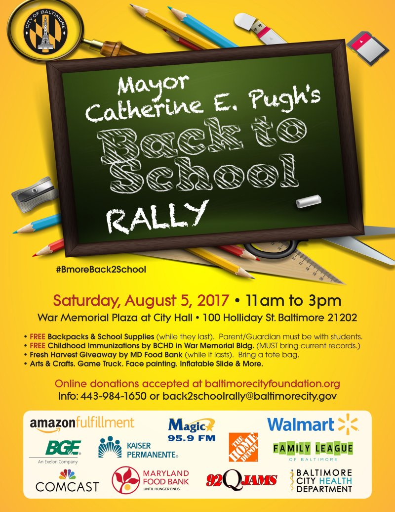 Back to School Rally 08/5/17 @ War Memorial Plaza 11am - 3pm